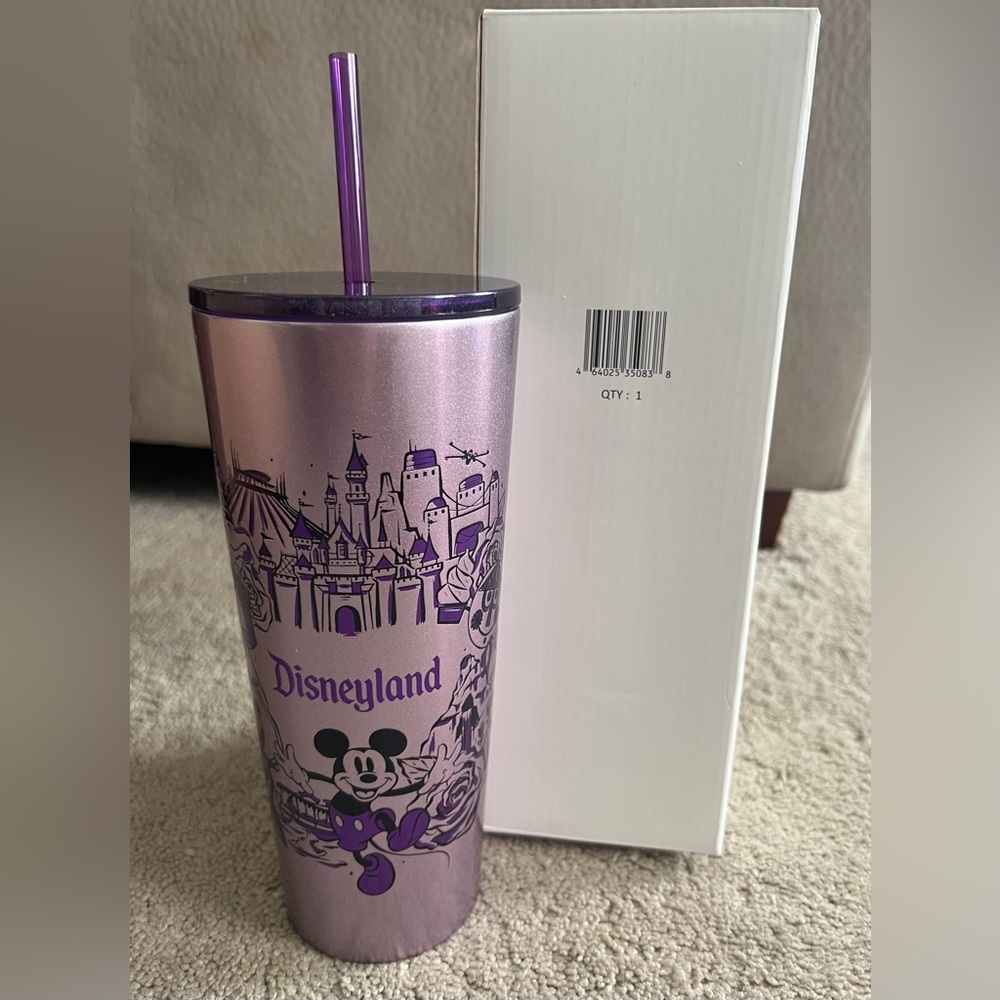 Disneyland Starbucks Stainless Steel Mickey And Castle Purple Tumbler